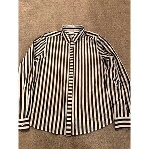 Foxcroft NYC Heritage Non-Iron Striped Shaped Button-Down Shirt Size 14P